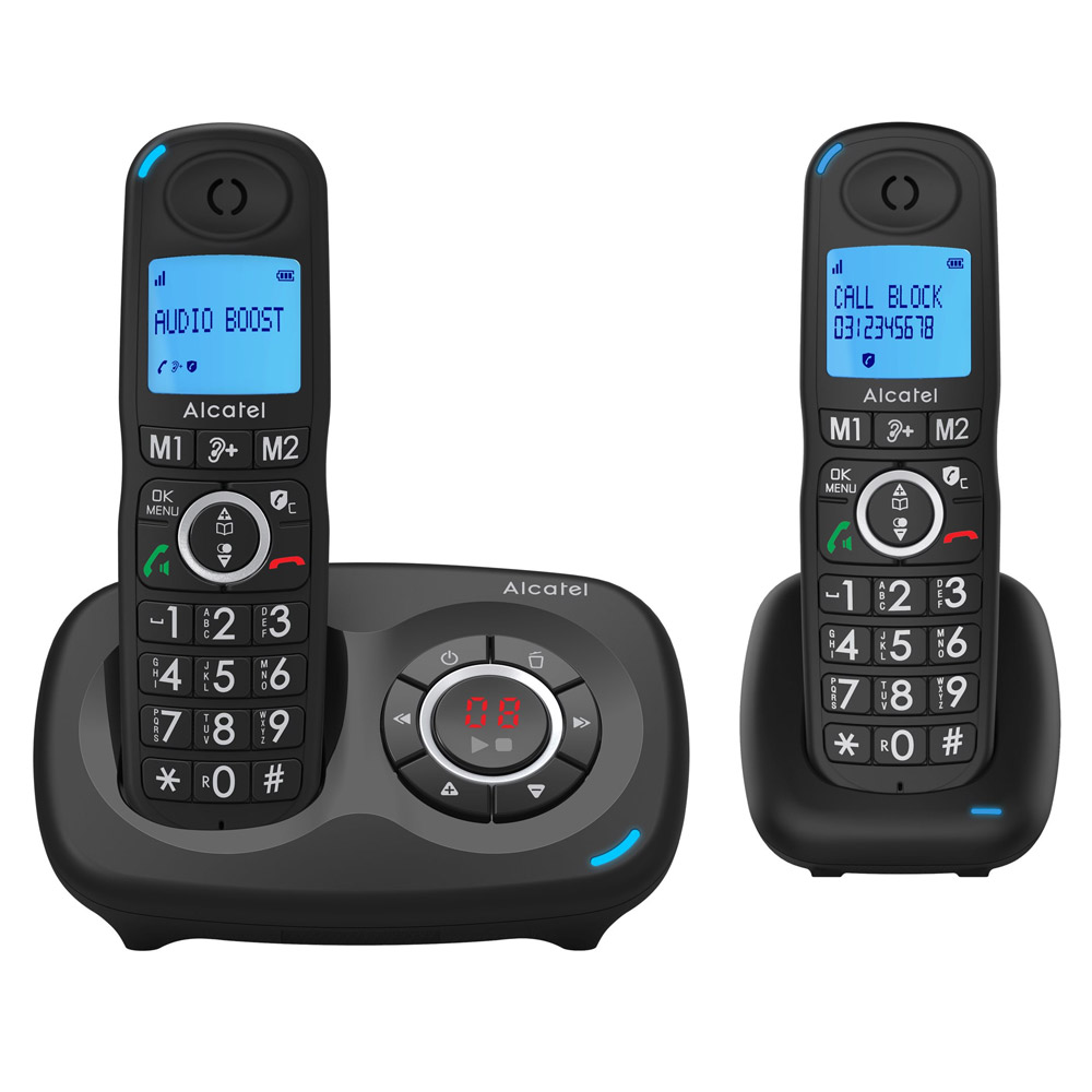 Alcatel XL595B Voice Duo Schnurlostelefon mit Anrufbeantworter schwarz