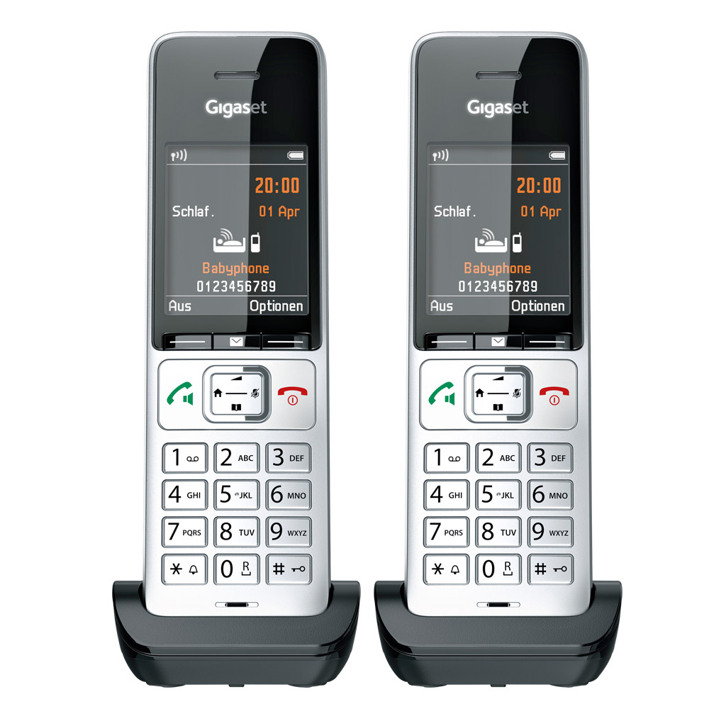 Gigaset Comfort 500HX Duo Schnurlostelefon schwarz/silber