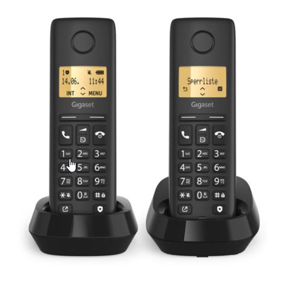 Gigaset PURE 100 Duo Schnurlostelefon-Set schwarz