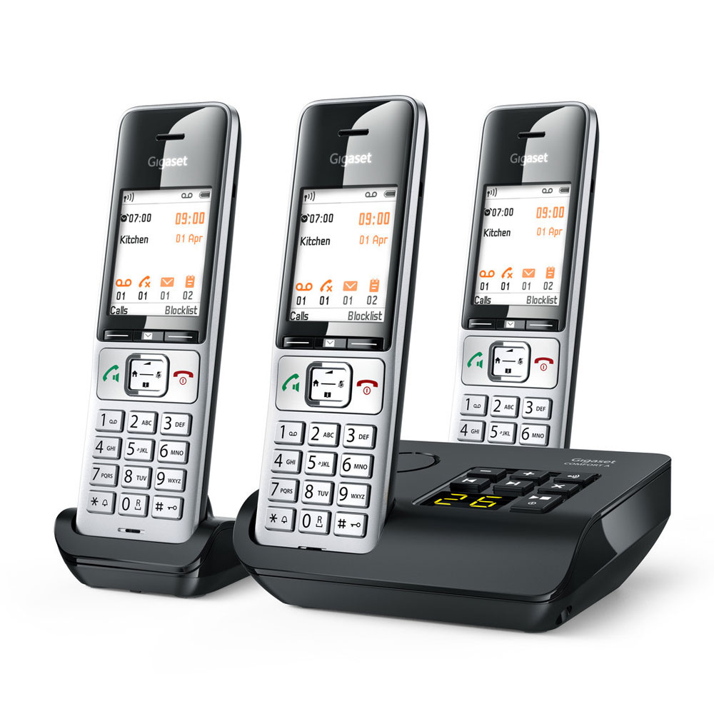 Gigaset Comfort 500A Trio Schnurlostelefon schwarz/silber