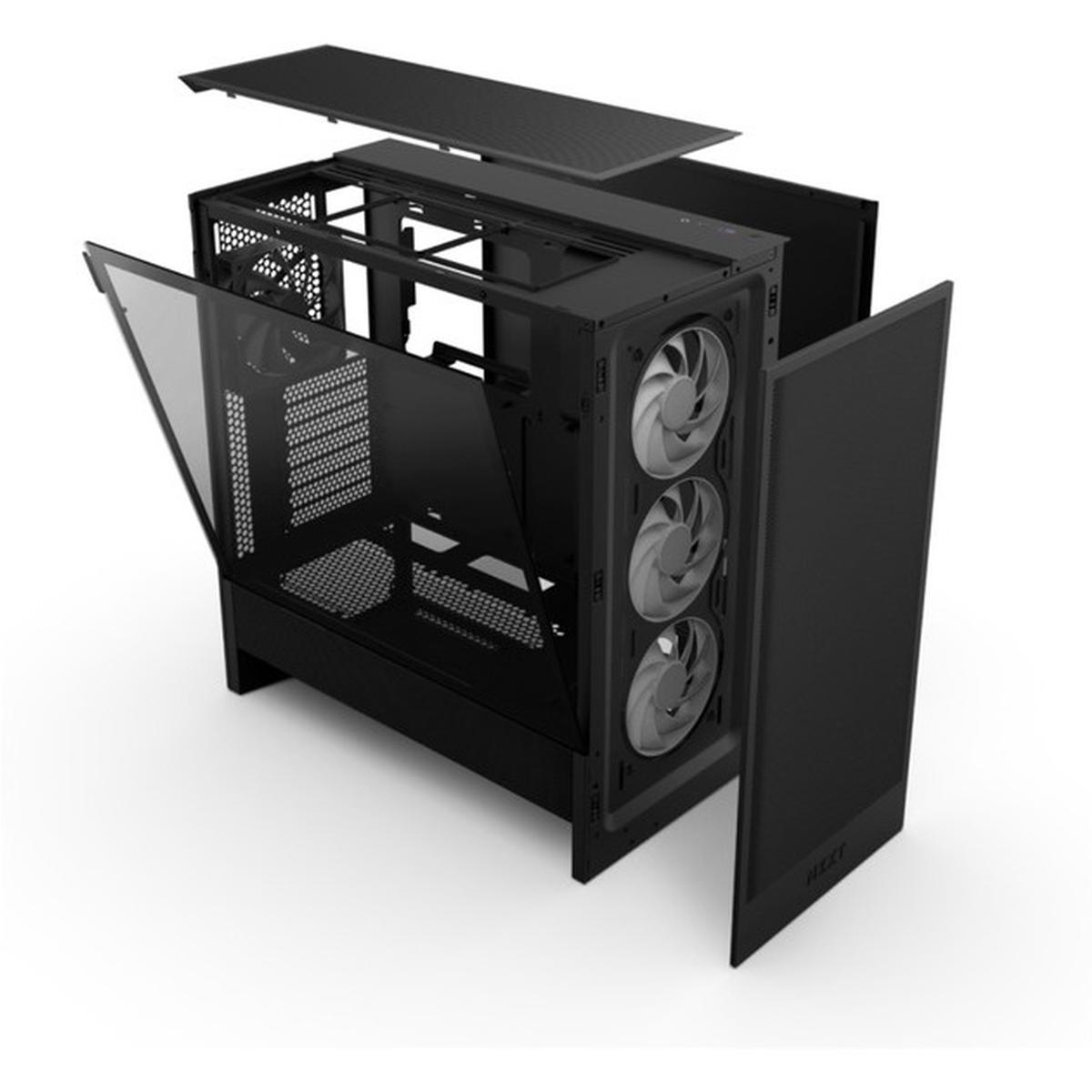 NZXT H5 Flow RGB Compact ATX Mid-Tower Gaming-Gehäuse schwarz