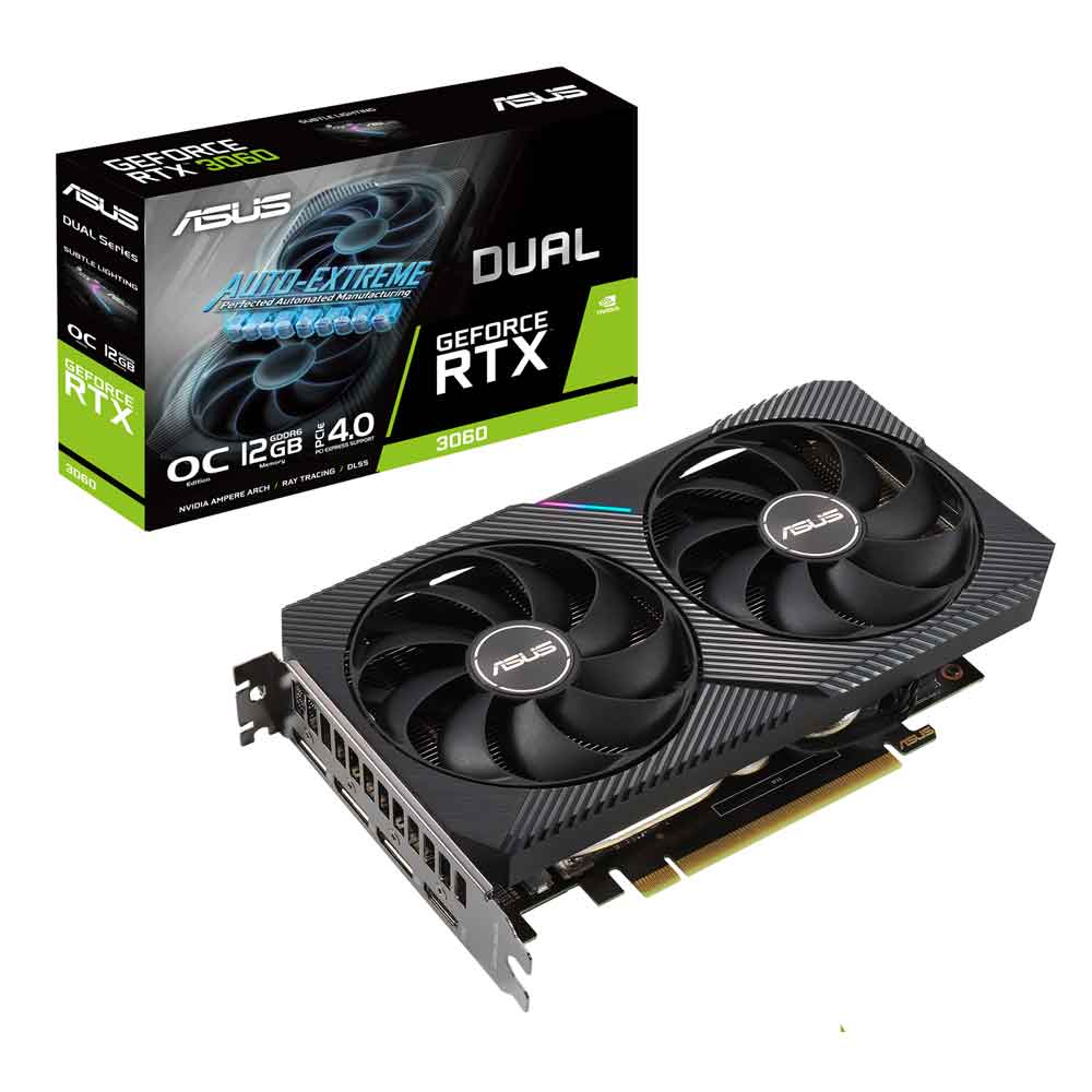 Asus GeForce Dual RTX 3060 12GB V2 OC Edition Gaming Grafikkarte