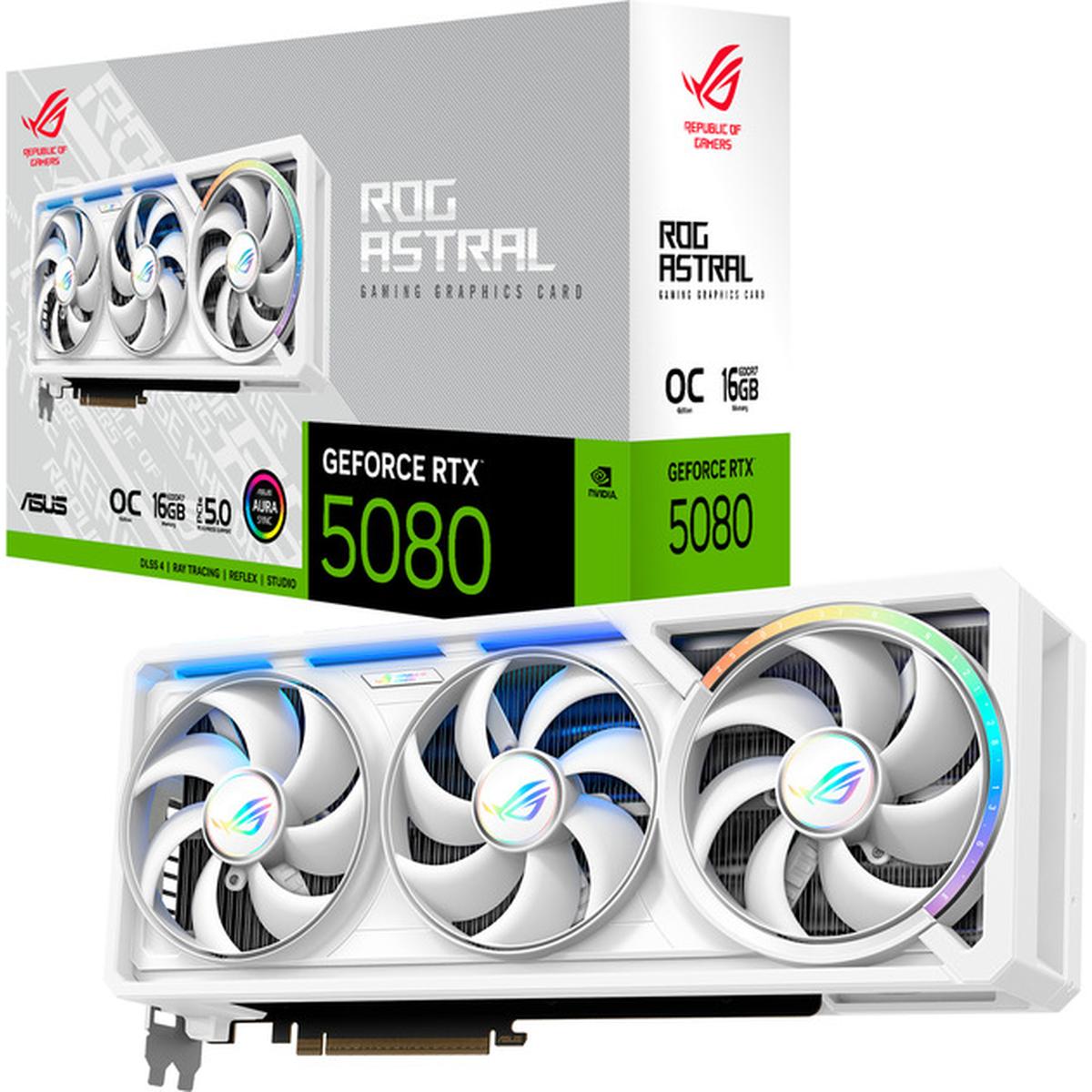 Asus ROG Astral GeForce RTX 5080 16GB GDDR7 White OC Edition Grafikkarte weiß