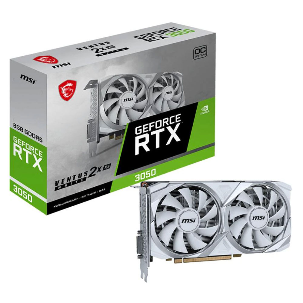 MSI GeForce RTX 3050 Ventus 2X 8GB OC Grafikkarte weiß