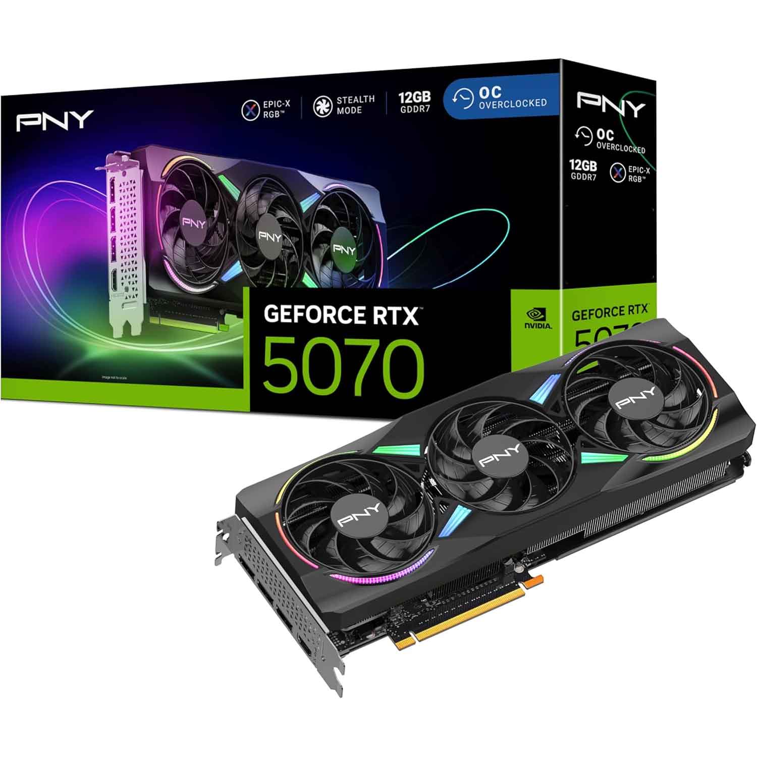 PNY GeForce RTX 5070 12GB ARGB OC Triple Fan Grafikkarte