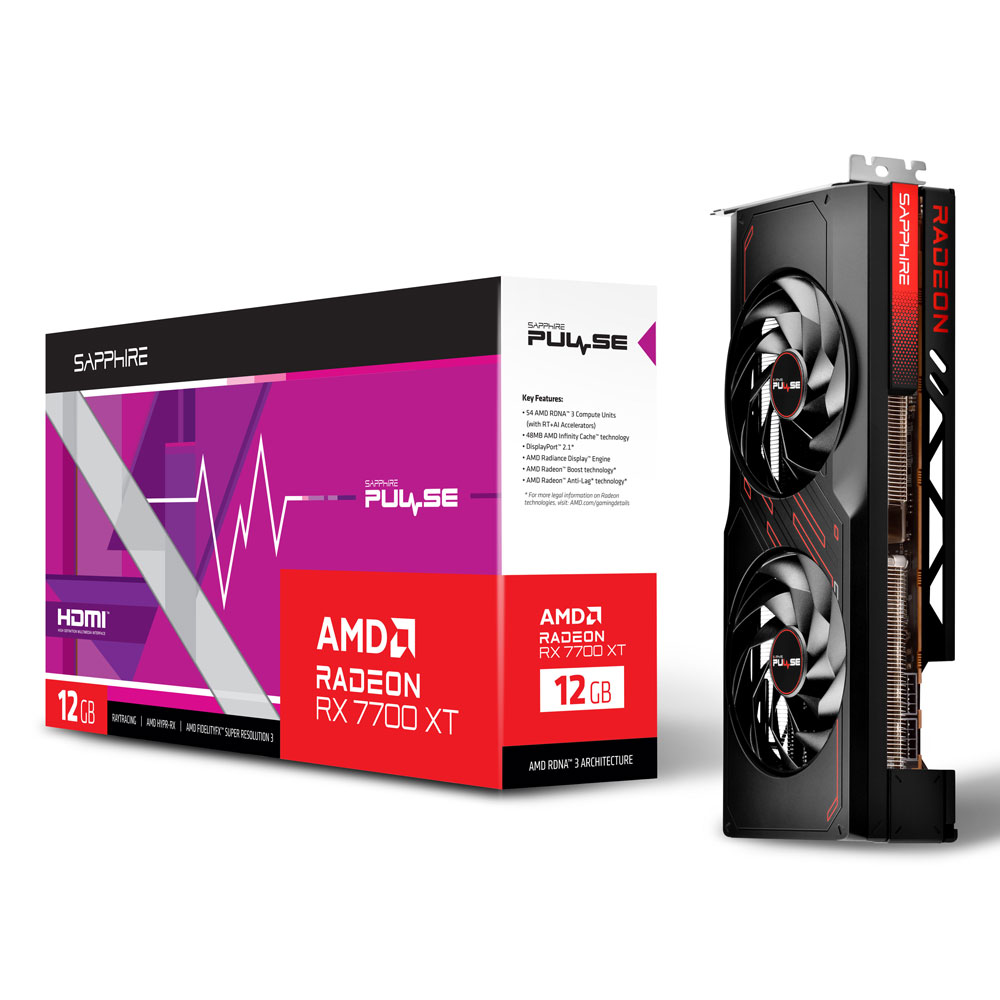 Sapphire Pulse AMD Radeon RX 7700 XT Gaming 12GB GDDR6 Grafikkarte