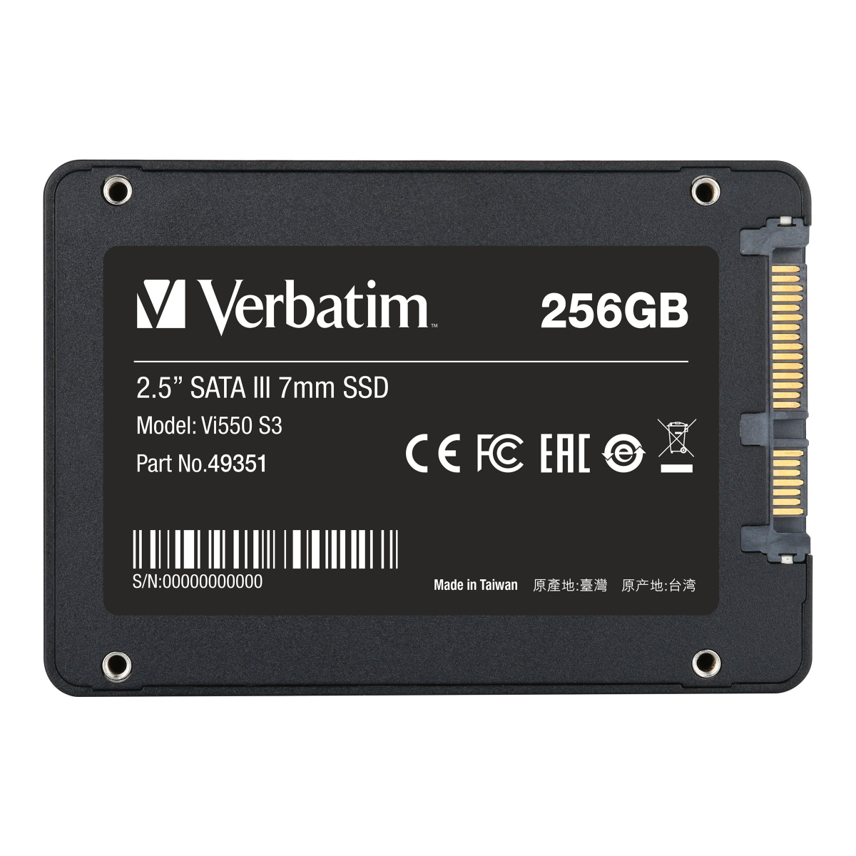 Verbatim Vi550 S3 SSD 256GB schwarz