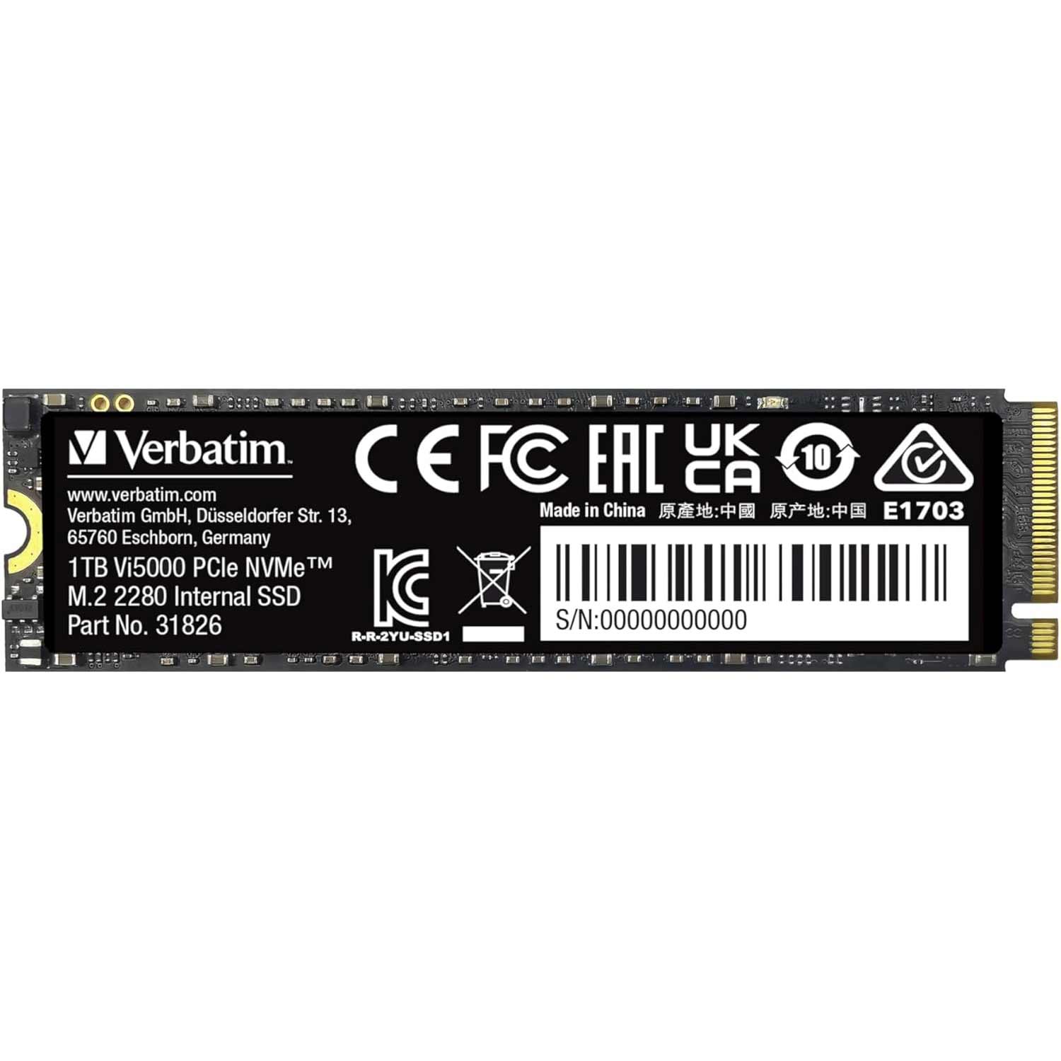 Verbatim Vi5000 NVMe M.2 SSD 1TB schwarz