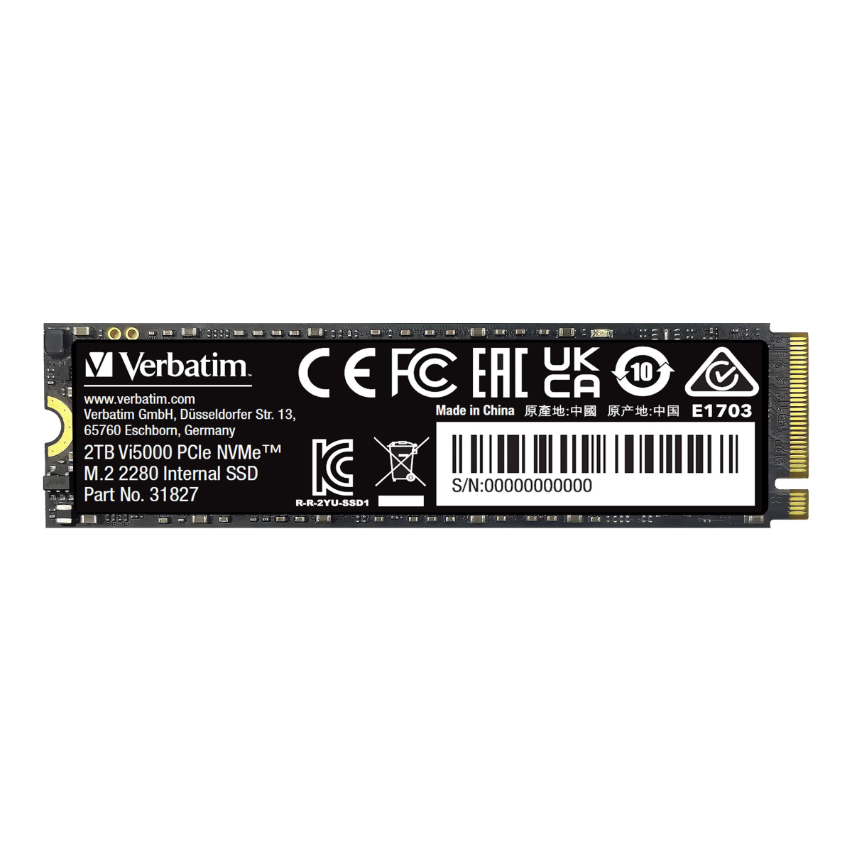 Verbatim Vi5000 NVMe M.2 SSD 2TB Festplatte schwarz