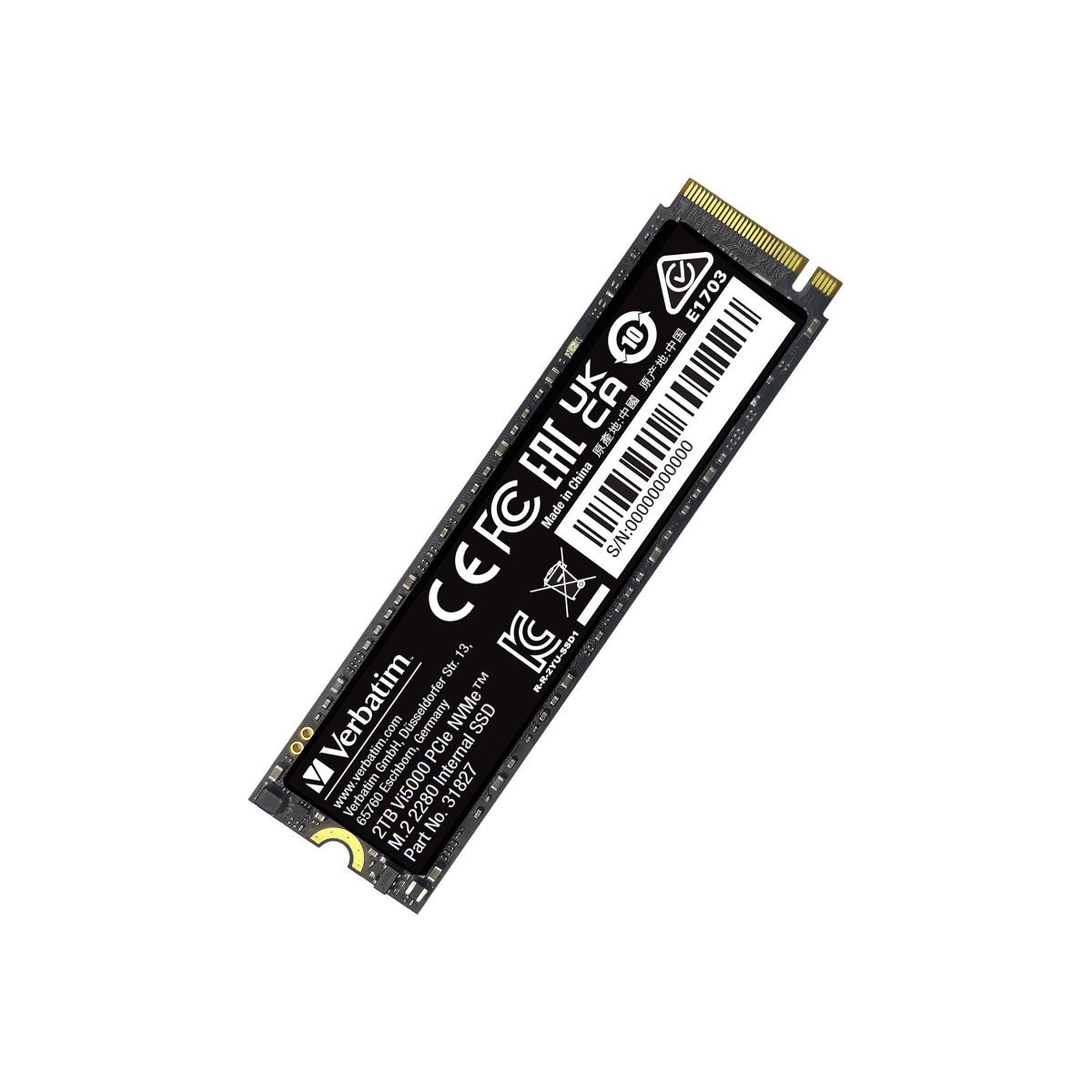 Verbatim Vi5000 NVMe M.2 SSD 2TB Festplatte schwarz