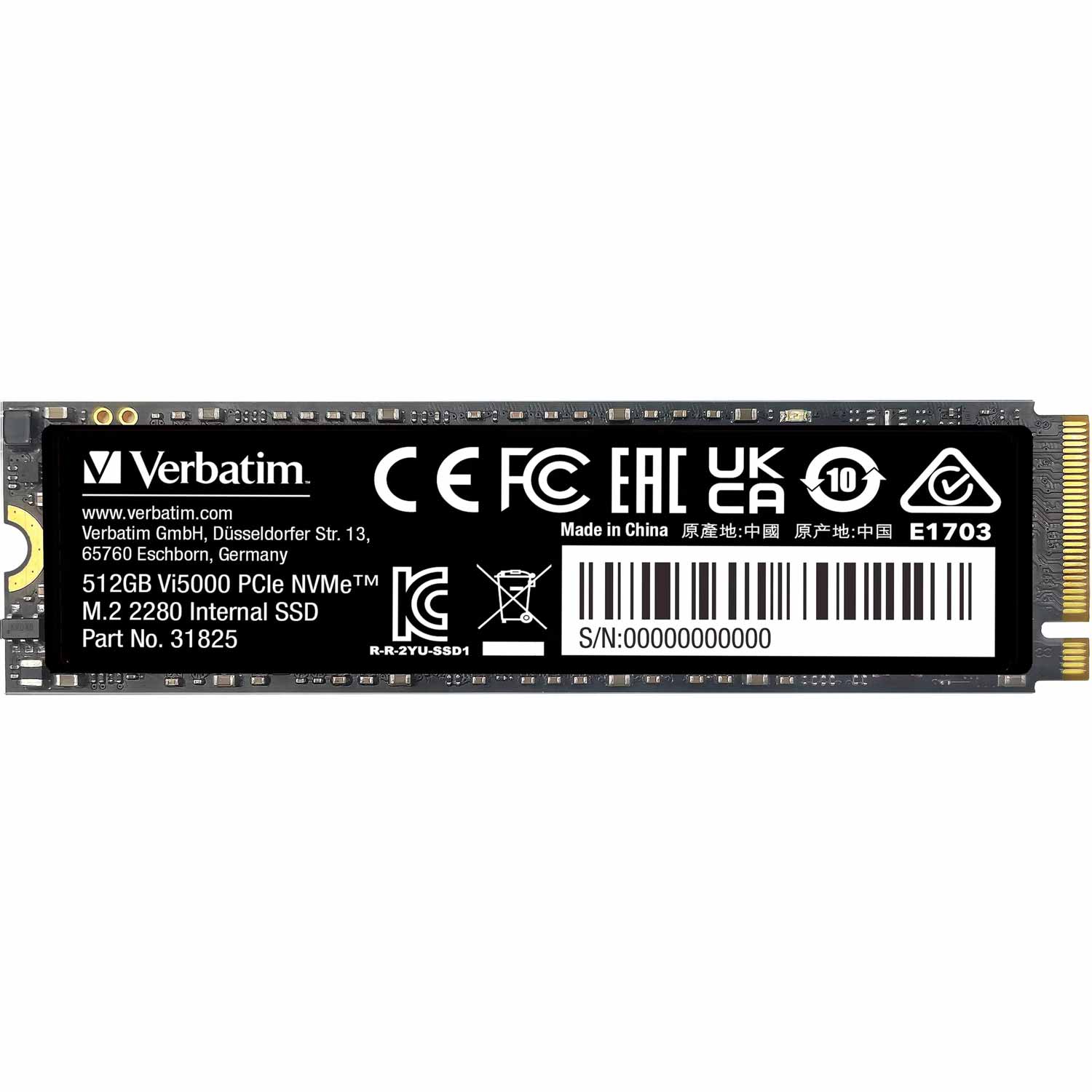 Verbatim Vi5000 NVMe M.2 SSD 512GB Festplatte schwarz
