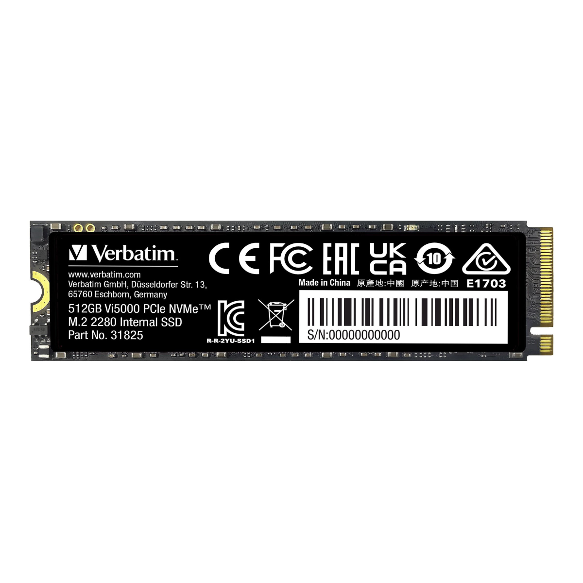 Verbatim Vi5000 NVMe M.2 SSD 512GB Festplatte schwarz