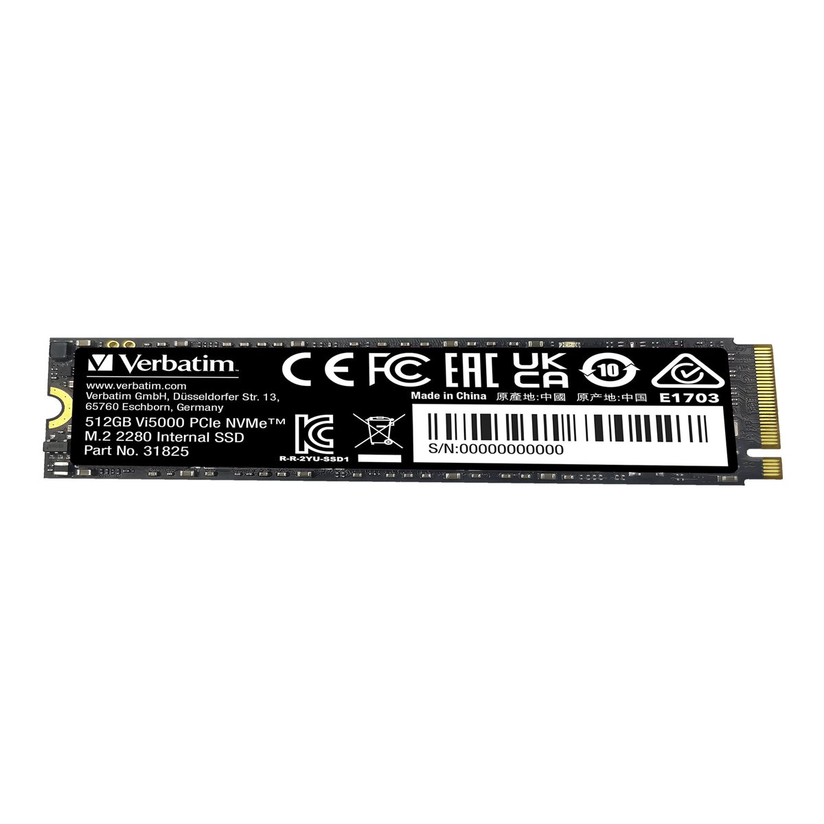 Verbatim Vi5000 NVMe M.2 SSD 512GB Festplatte schwarz