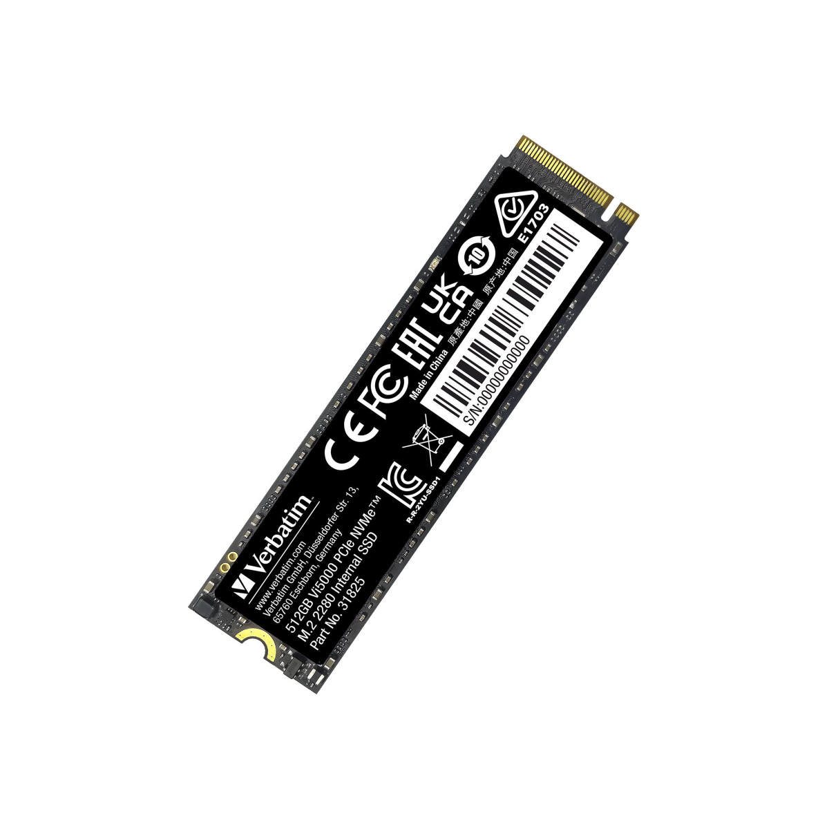 Verbatim Vi5000 NVMe M.2 SSD 512GB Festplatte schwarz