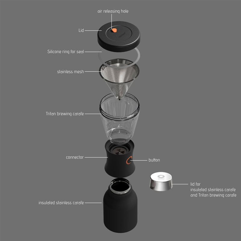 Asobu Cold Brew Kaffeebereiter silber