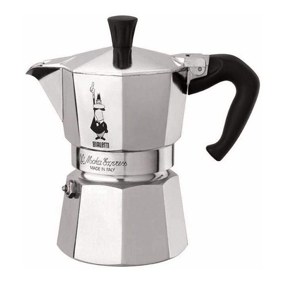 Bialetti Moka Express Espressokocher 6 Tassen silber/schwarz