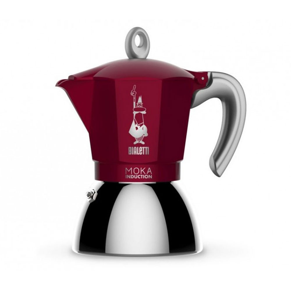 Bialetti Moka Induction 4 Tassen Espressokanne rot
