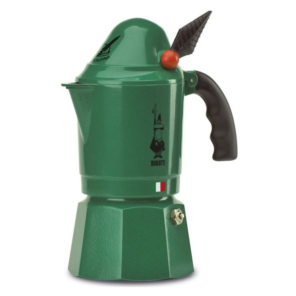 Bialetti Alpina 3 Tassen Espressokanne grün