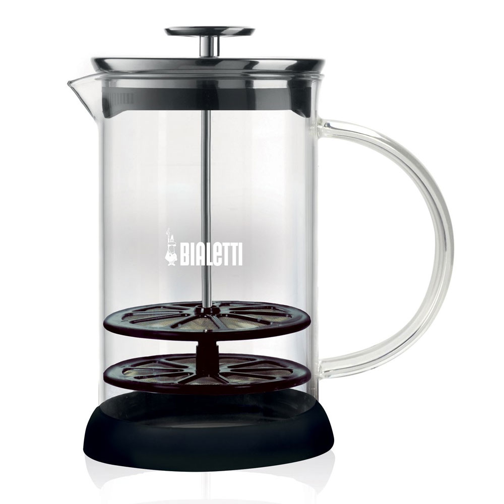 Bialetti Cappuccinatore Perfect Cream 330ml schwarz/transparent