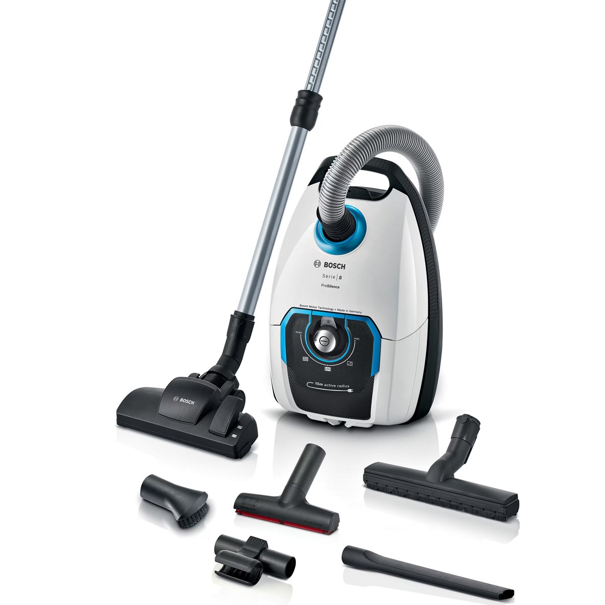 Bosch ProSilence Serie 8 BGB75XSIL Staubsauger mit Beutel 650W weiß