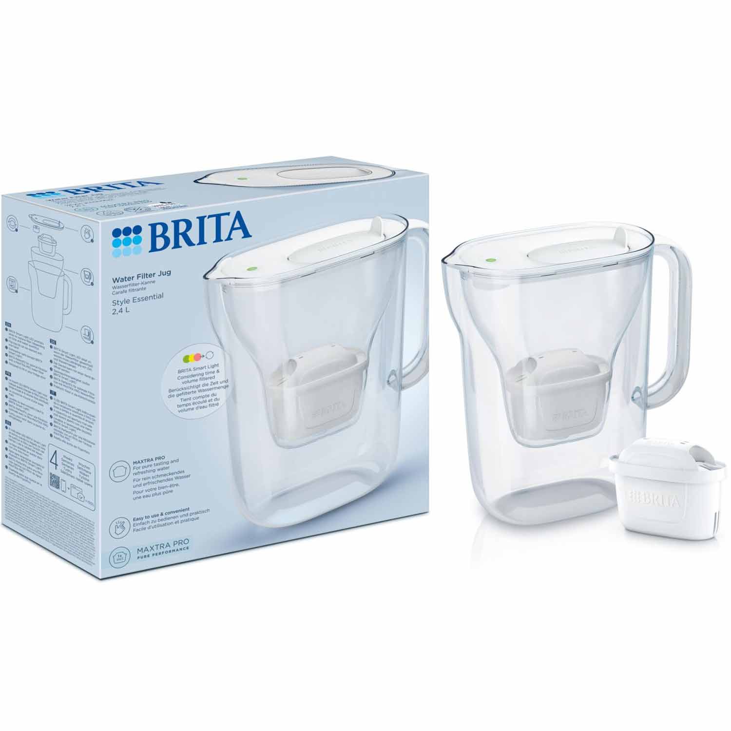 BRITA Style Essential Wasserfilter-Kanne 2,4l weiß