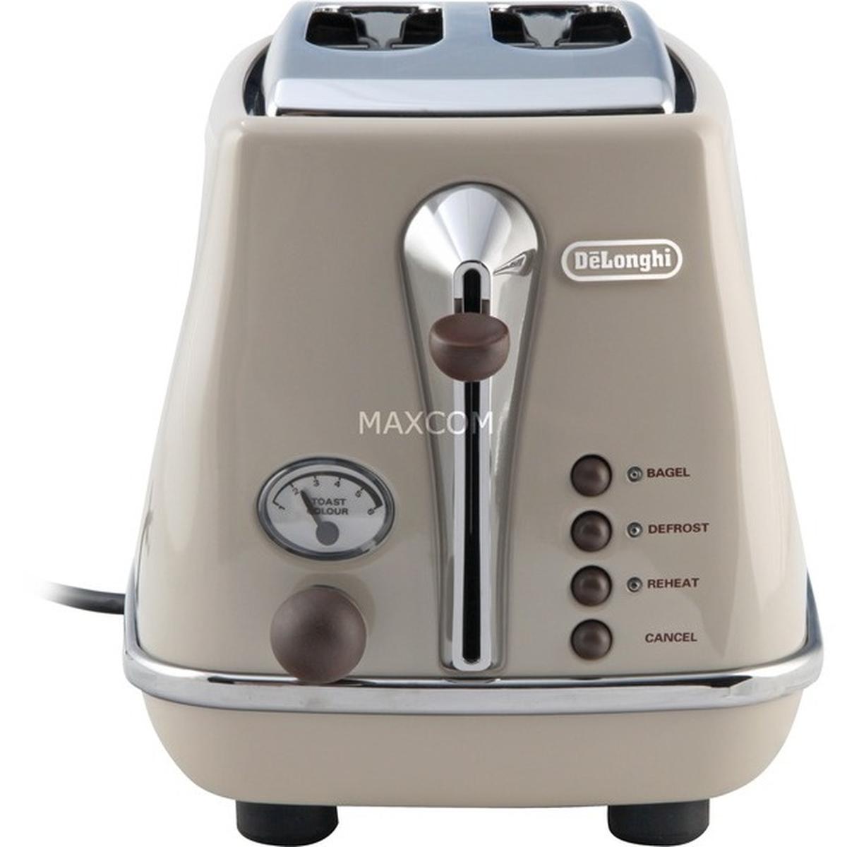 DeLonghi CTOV 2103.BG Icona Vintage 2-Schlitz-Toaster beige