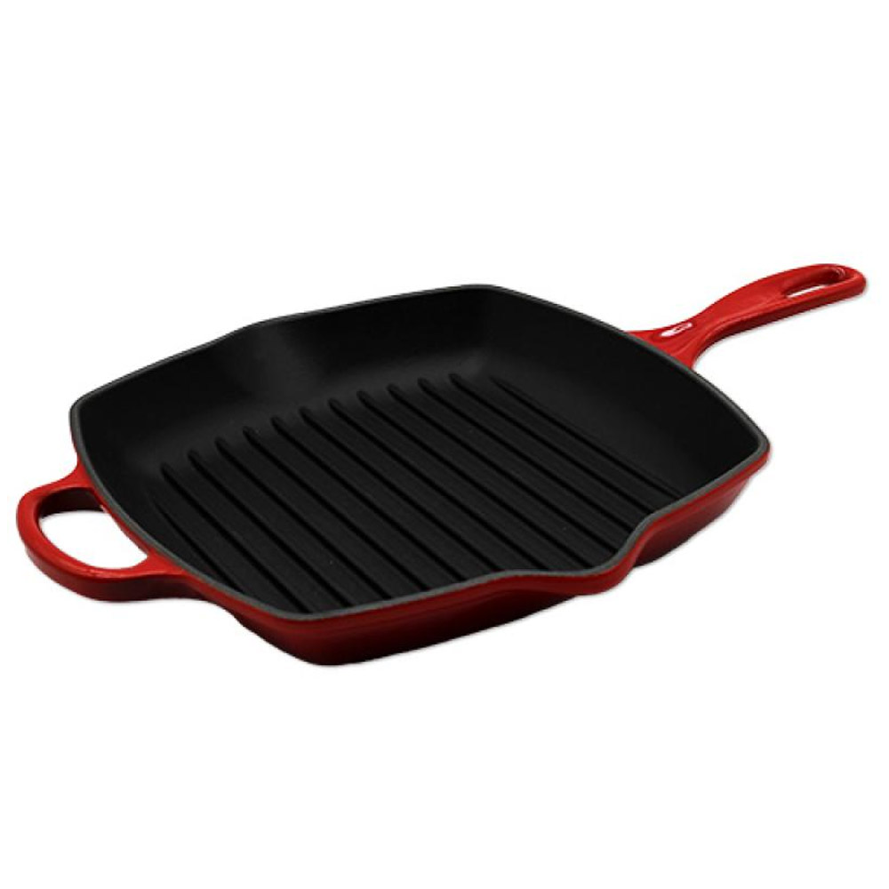 Le Creuset Signature Grillpfanne quadratisch 26 cm kirschrot