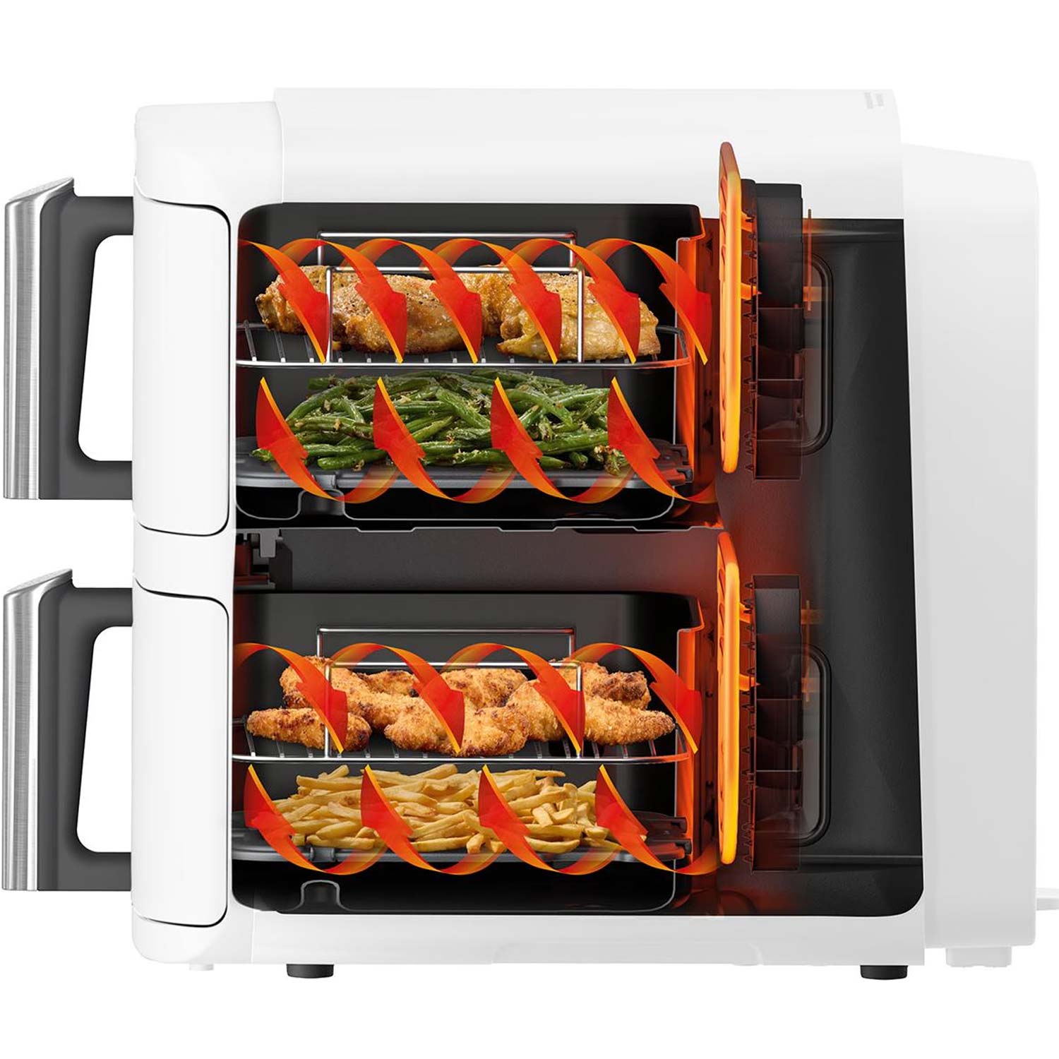 Ninja SL400EU Doppel-Heißluftfritteuse XL weiß (Verpackung geöfnet)