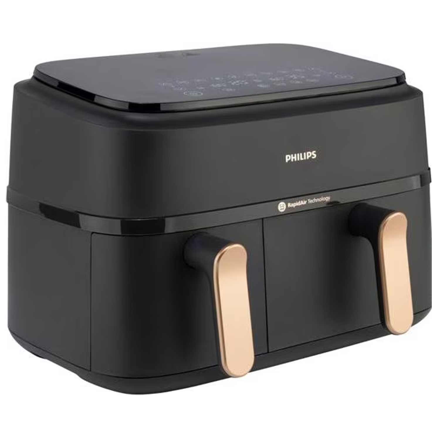 Philips 3000 Series NA352/00 Airfryer Dual Basket Heißluftfritteuse schwarz/kupfer