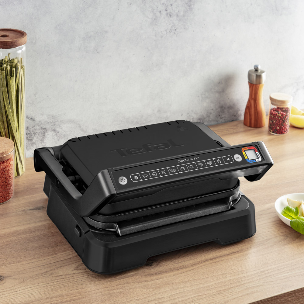 Tefal GC7728 Optigrill 2-in-1 Kontaktgrill schwarz