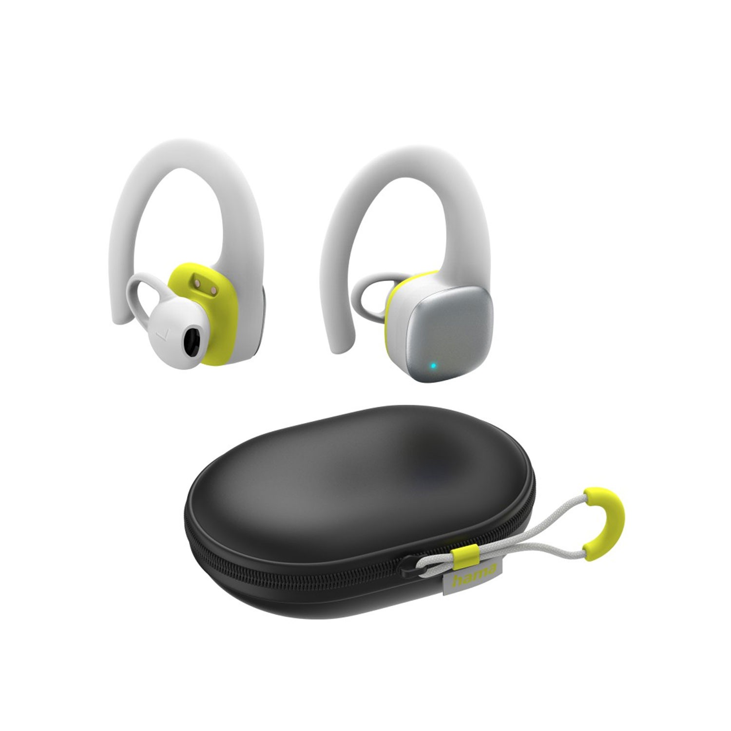 Hama Bluetooth®-Kopfhörer "Spirit Athletics", True Wireless, Ohrbügel, Weiß/Gelb
