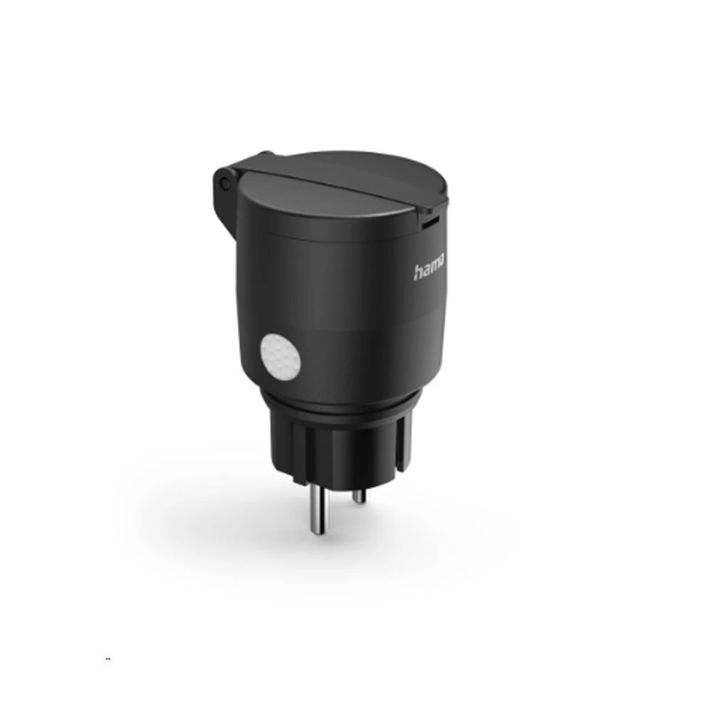 Hama Smarte WLAN-Steckdose f. außen, sprach-/appgesteuert, 2.300W, IP44, Schwarz