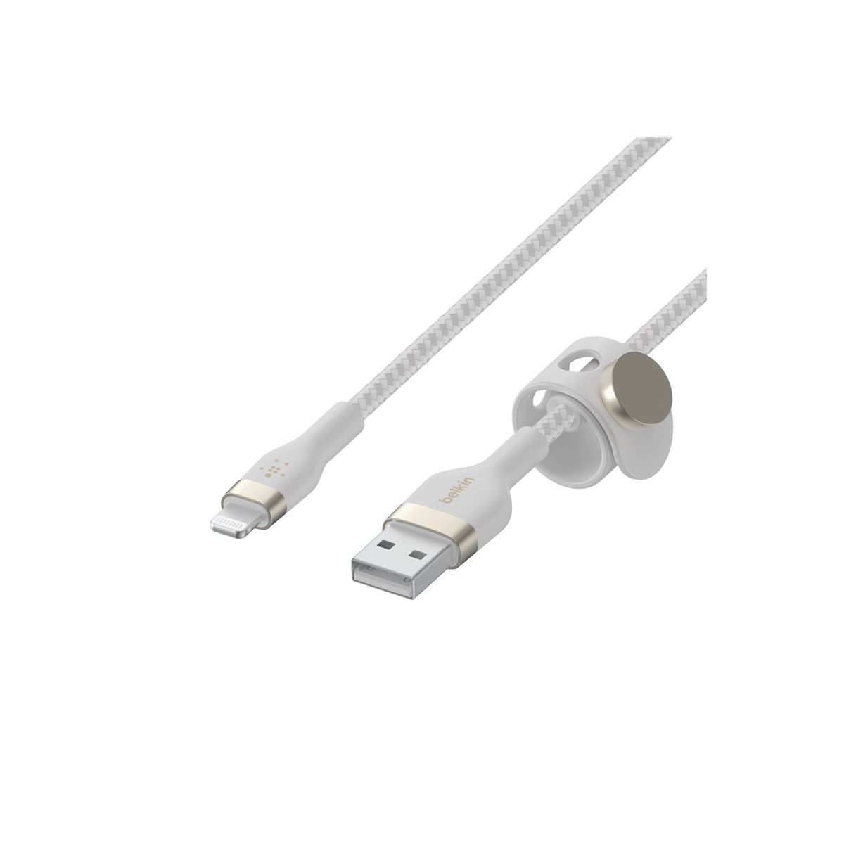 Belkin BoostCharge Pro Flex geflochtenes USB-A/Lightning-Kabel 1m weiß