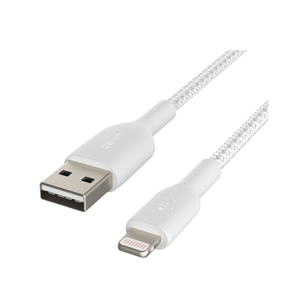 Belkin geflochtenes Lightning/USB-Kabel 15cm weiß