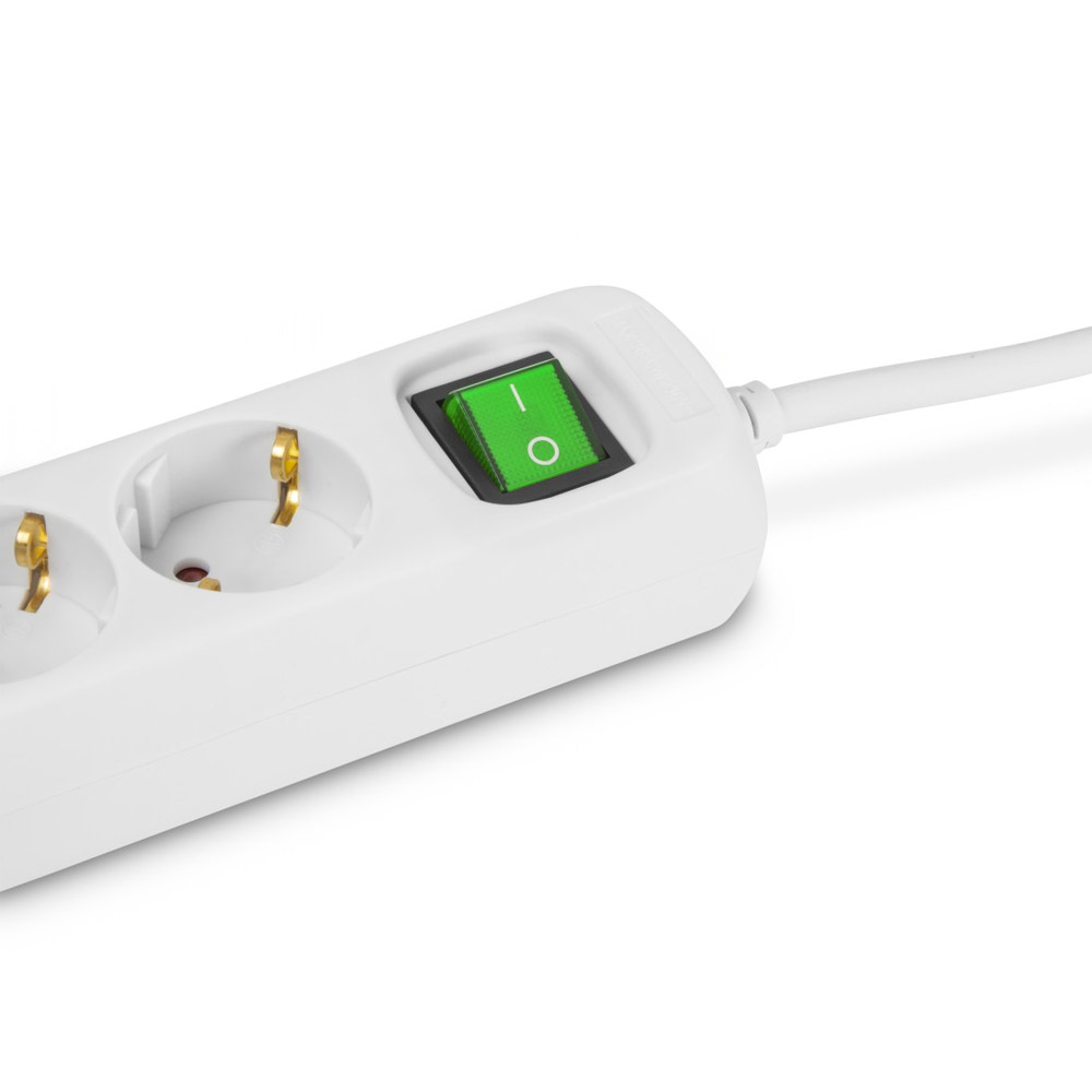 Hama Steckdosenleiste, 6-fach, Schalter, 3 m, Weiß