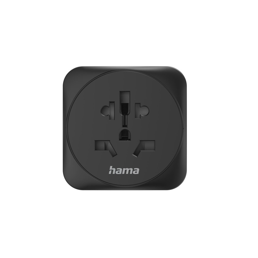 Hama Reiseadapter Typ E und F, 3-polig, universal, Welt nach Europa, Schwarz