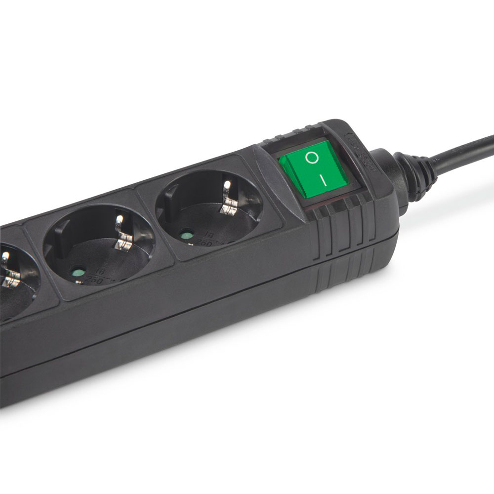 Hama Steckdosenleiste, 3-fach, Schalter, 3 m, Schwarz