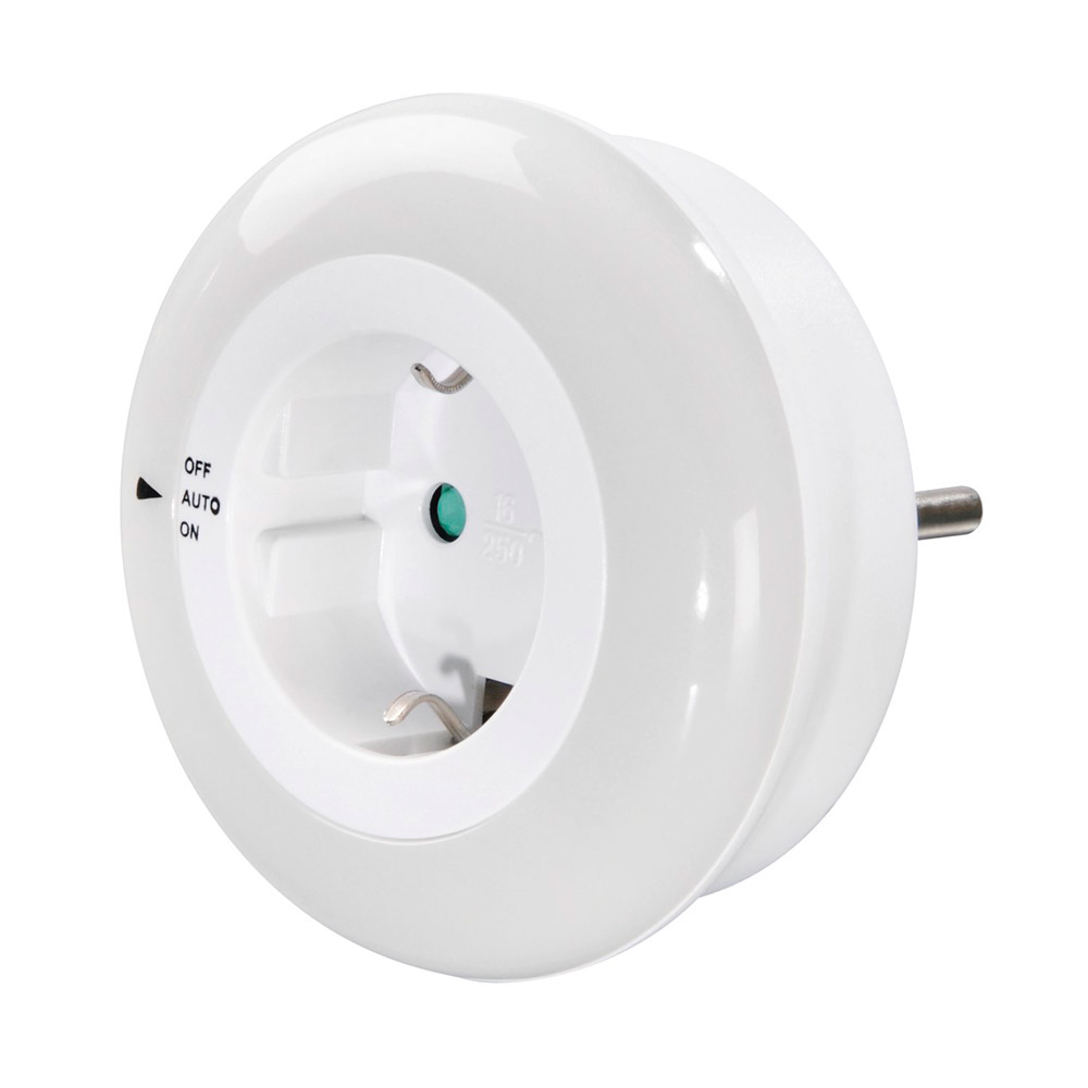 Hama LED-Nachtlicht "Circle" m. integr. Steckdose, Lichtsensor, Berührungsschutz