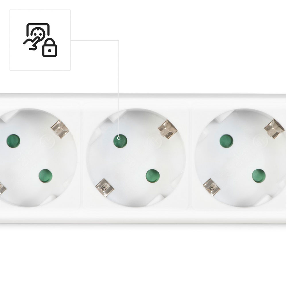 Hama Steckdosenleiste, 3-fach, Schalter, 1,4 m, Weiß