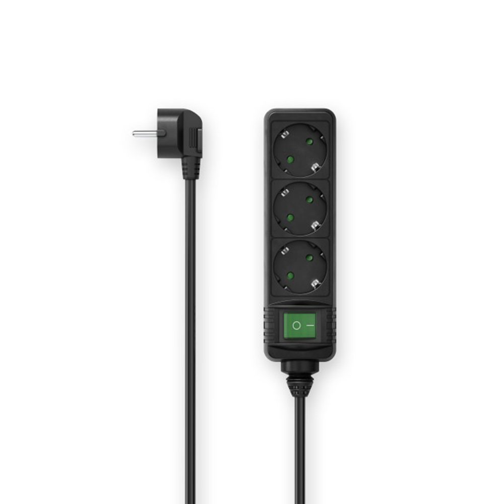 Hama Steckdosenleiste, 3-fach, Schalter, 1,4 m, Schwarz