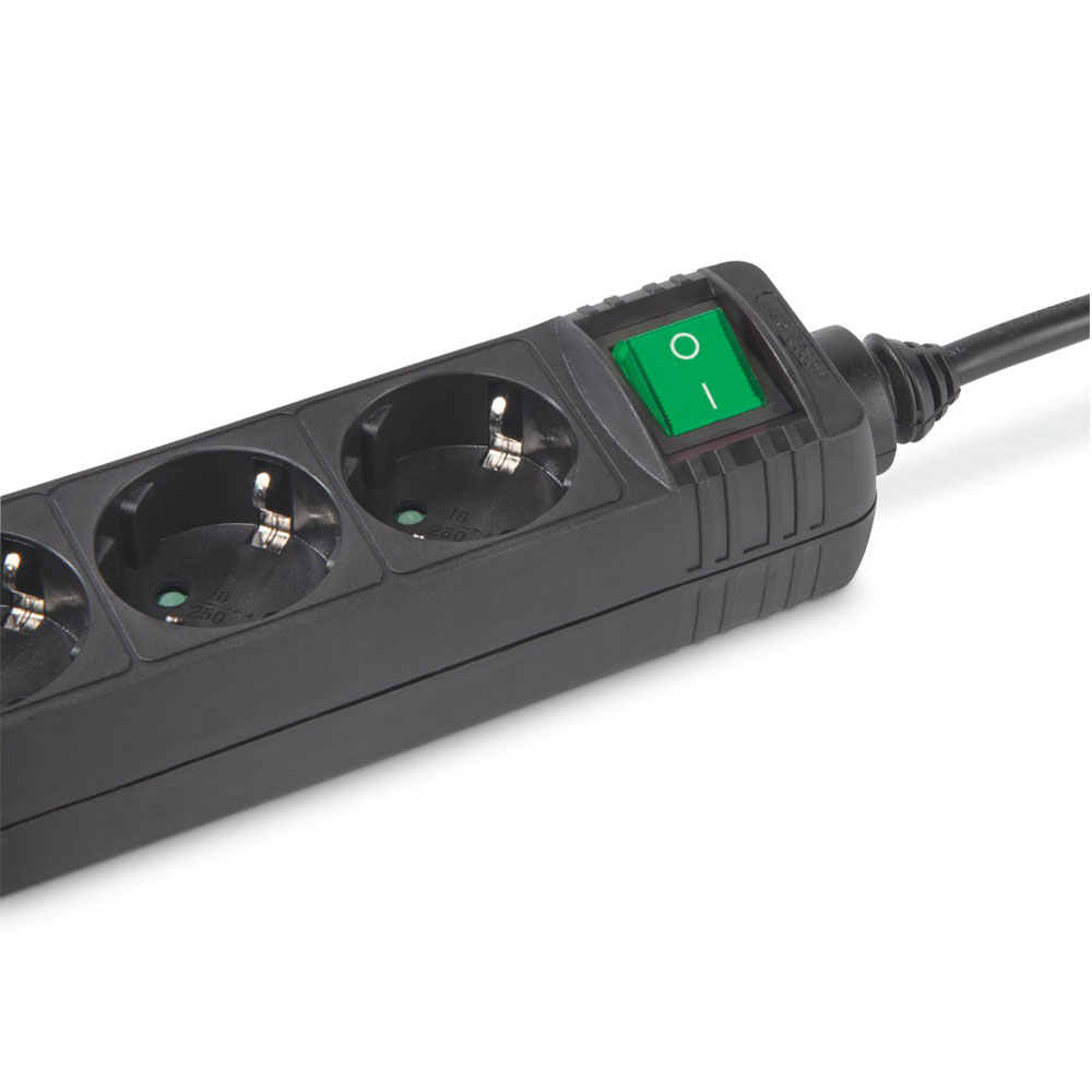 Hama Steckdosenleiste, 3-fach, Schalter, 1,4 m, Schwarz