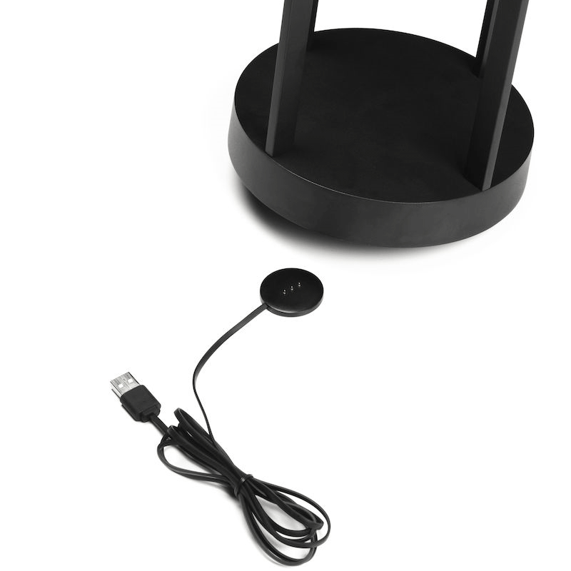 Konstsmide Chieti LED USB-Laterne Schwartz, dimmbar 2700/3000K Glasdeck