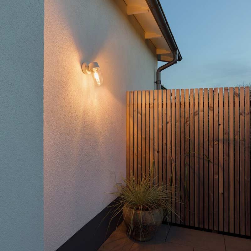 Konstsmide Vega Wandleuchte weiß E27, Aluminium/Glas