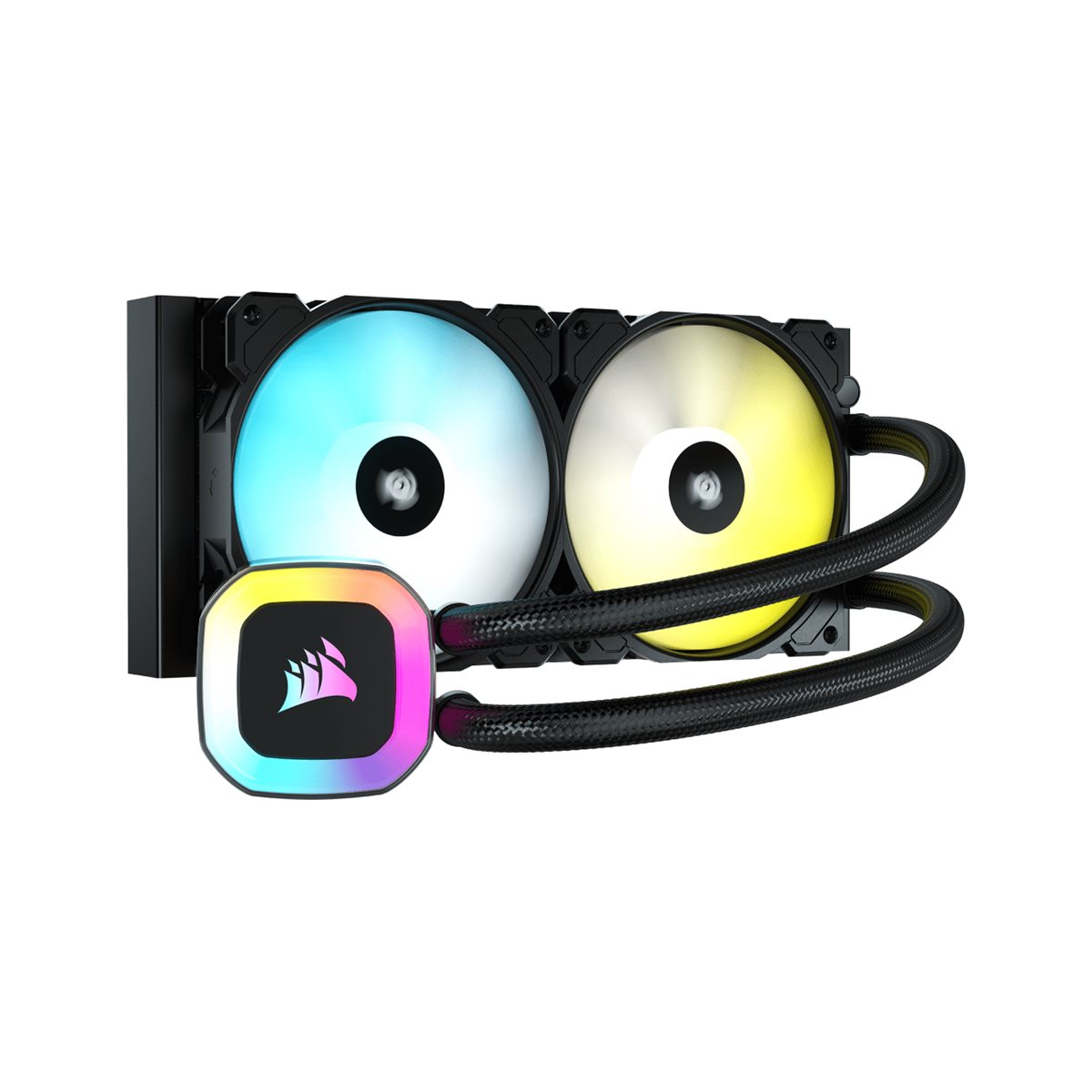 CORSAIR H100 RGB-CPU-Kühler 240 mm AIO SP120 RGB Elite-Lüfter schwarz