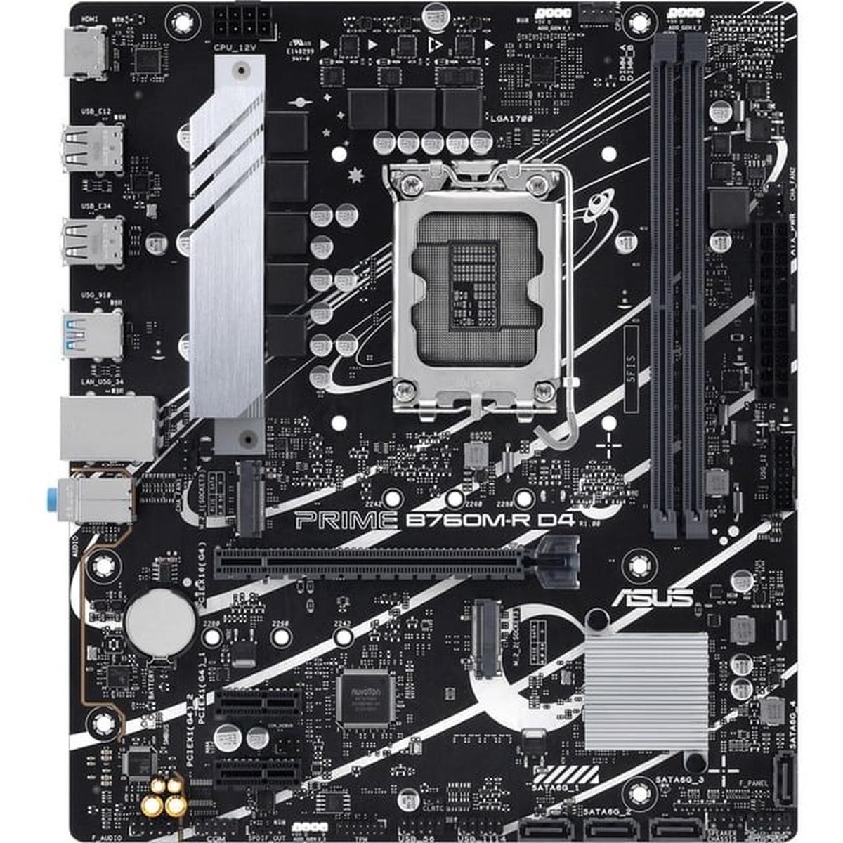 Asus Prime B760M-R D4 Gaming Mainboard Sockel Intel LGA 1700