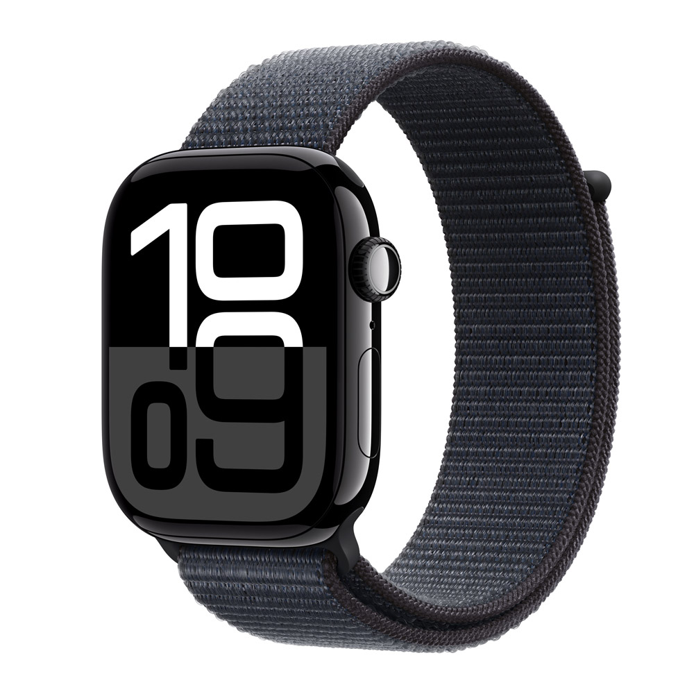 Apple Watch Series 10 4G 46mm Aluminium Diamantschwarz Sport Loop Tinte