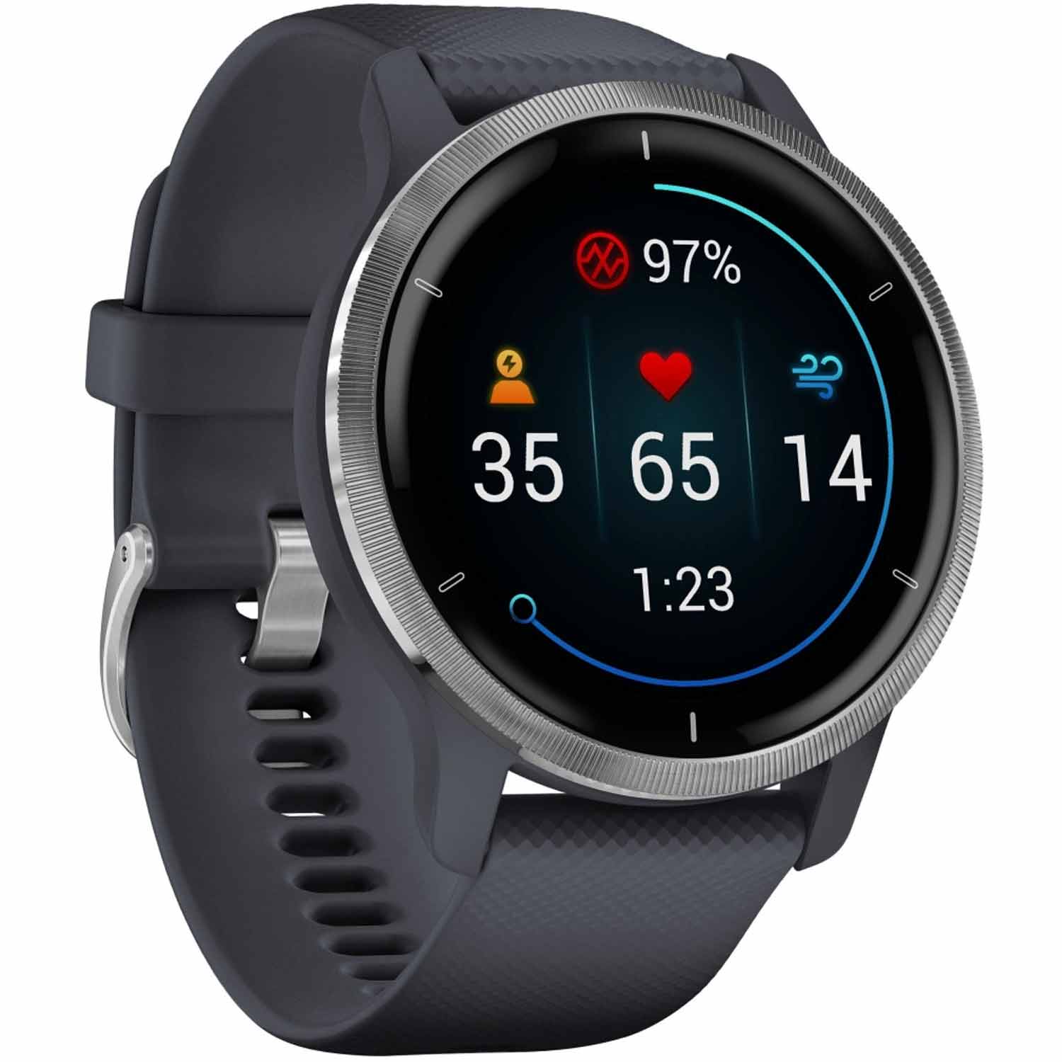 Garmin Venu 2 GPS-Fitness-Smartwatch granitblau/silber