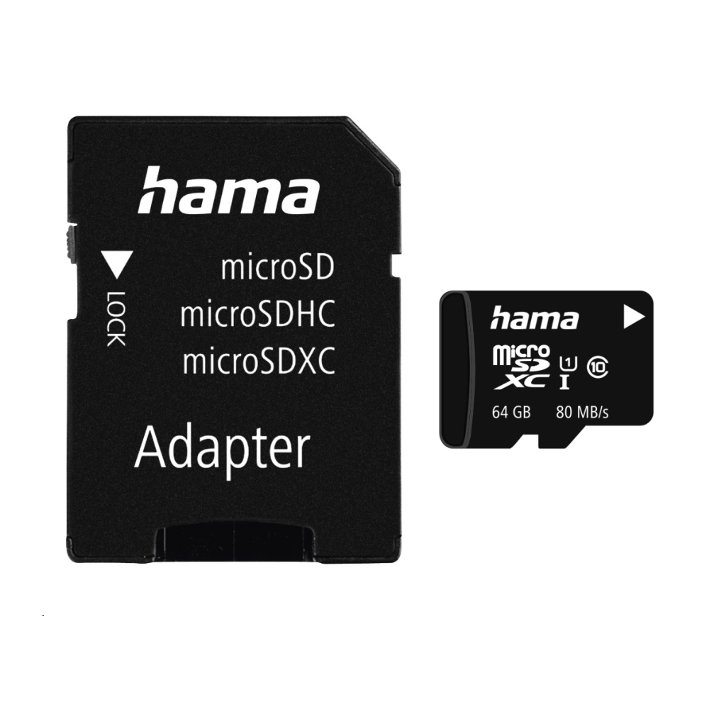Hama microSDXC 64GB Class 10 UHS-I 80MB/s + Adapter/Mobile