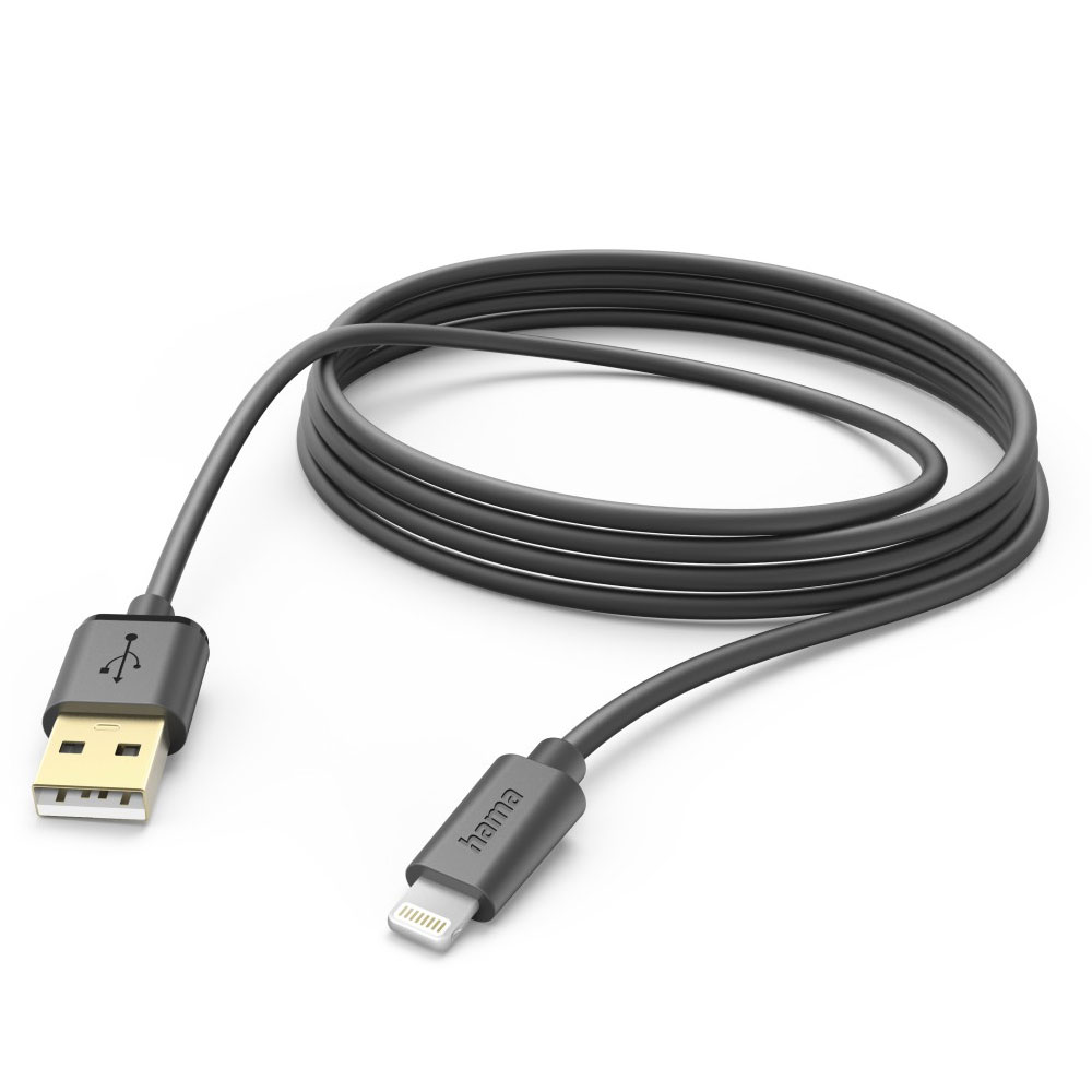 Hama Ladekabel USB-A - Lightning 3m Schwarz