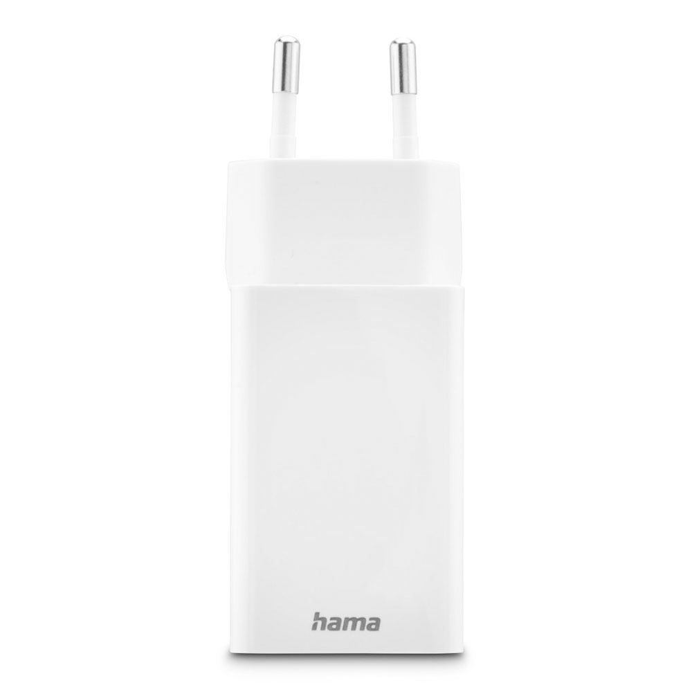 Hama Schnellladegerät, 1x USB-C, 1x USB-A, Mini-Ladegerät, PD, 45 W, Weiß